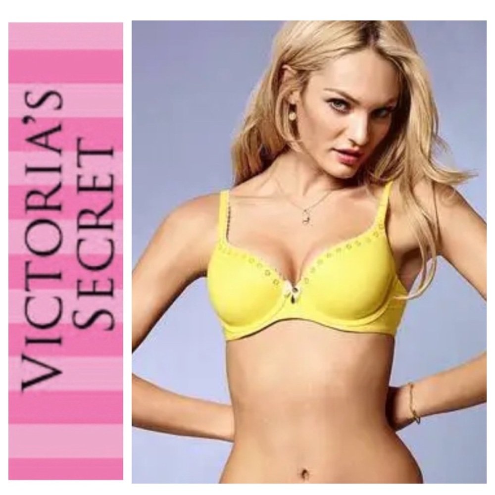 VICTORIAS SECRET BODY BY  VICTORIA LINED DEMI BRA SIZE 34D